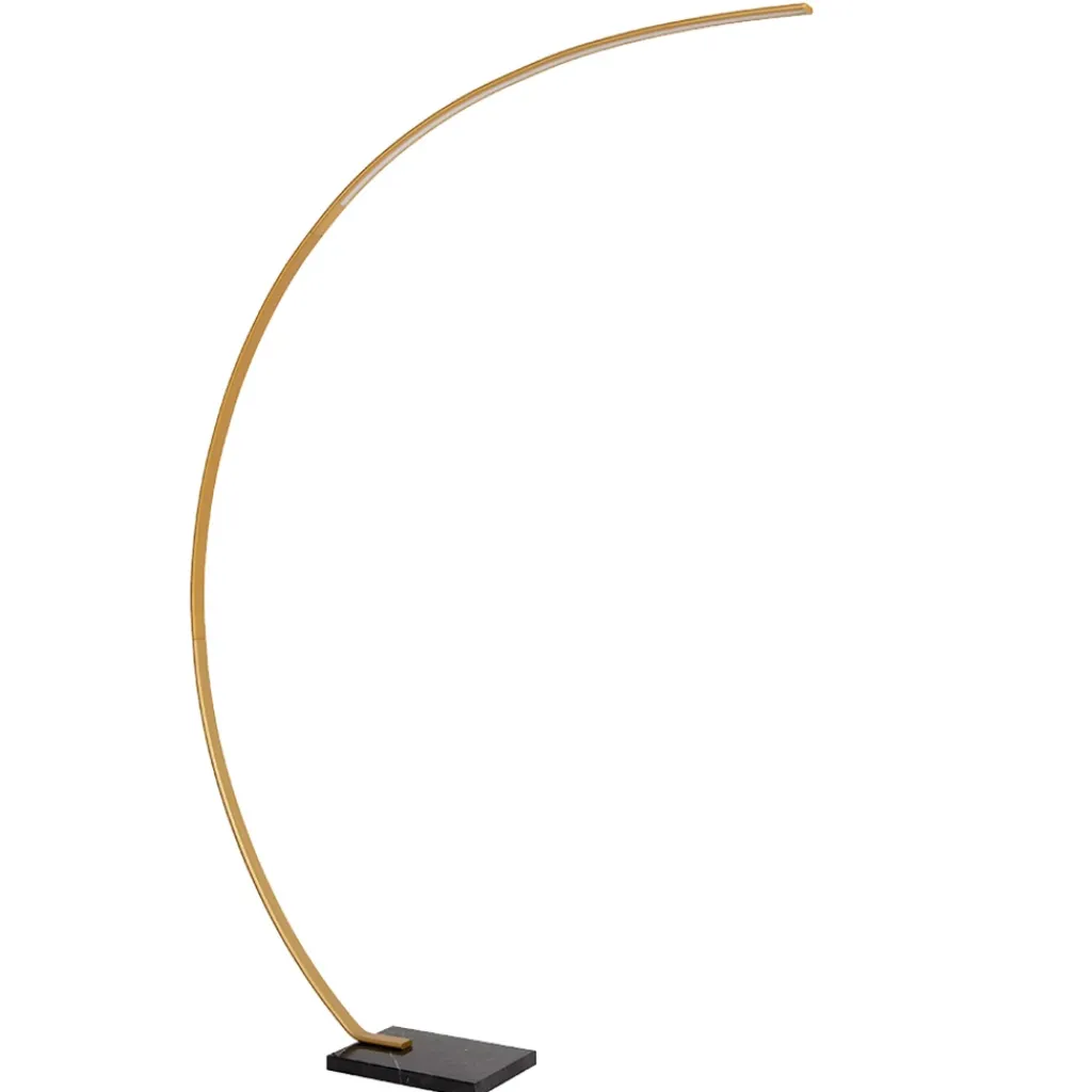 Straluma Chique LED vloerlamp goud met zwart marmer> Vloerlampen|Booglampen