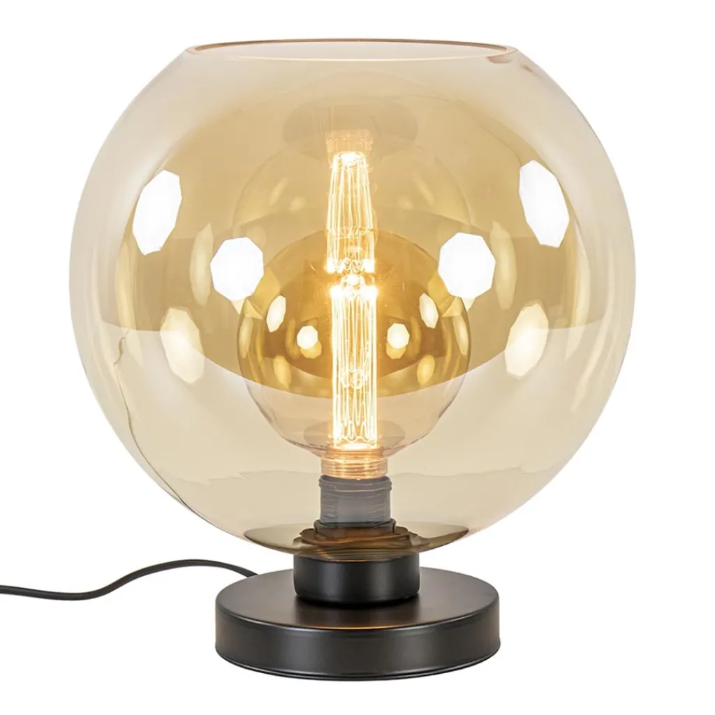 Straluma Chique tafellamp amber glazen bol 30 cm> Tafellampen|Klassieke Verlichting
