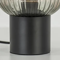 Straluma Chique tafellamp zwart met smal smoke glas></noscript> Woonkamerlampen|Slaapkamerlampen