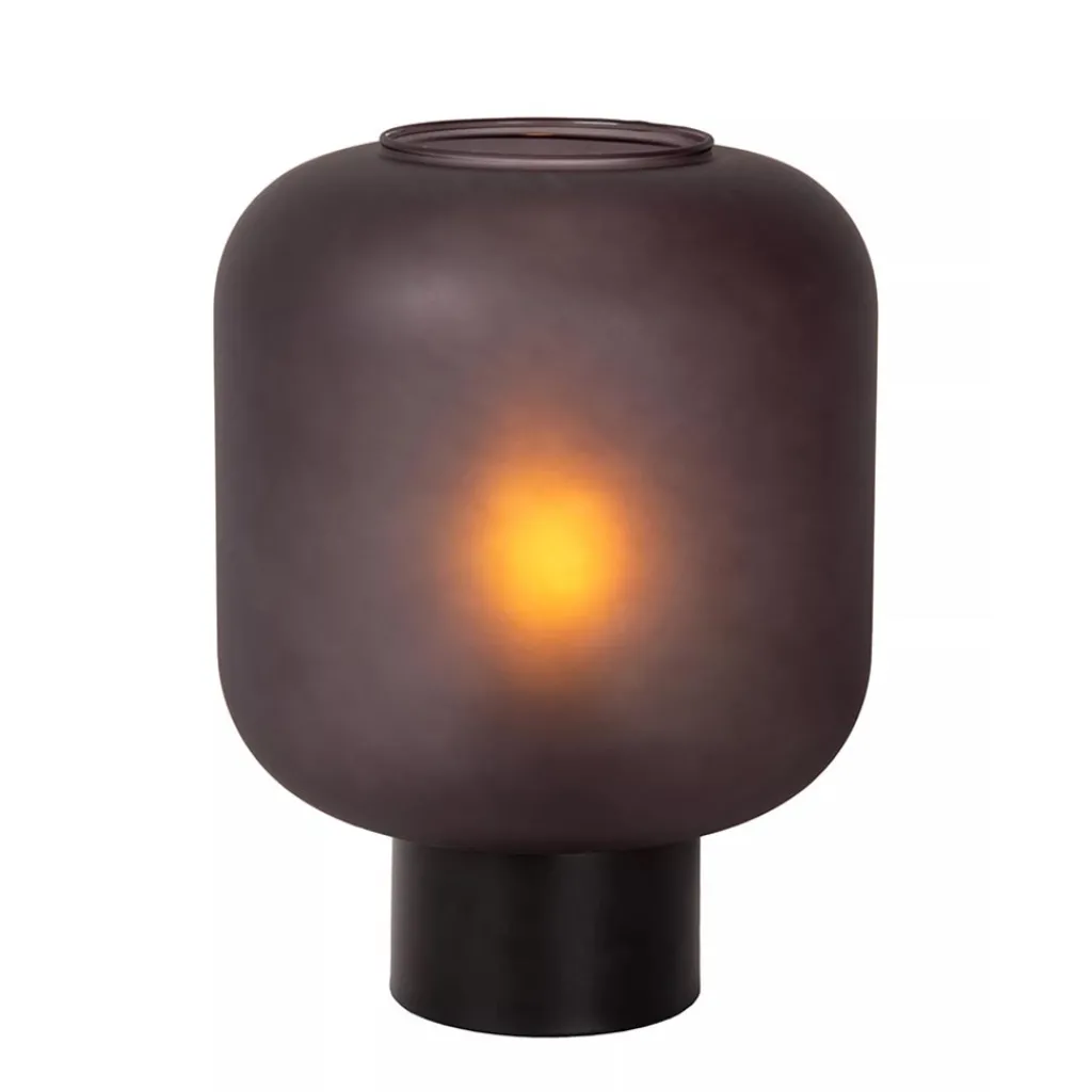 Straluma Chique tafellamp zwart met mat zwart glas> Tafellampen|Design Verlichting