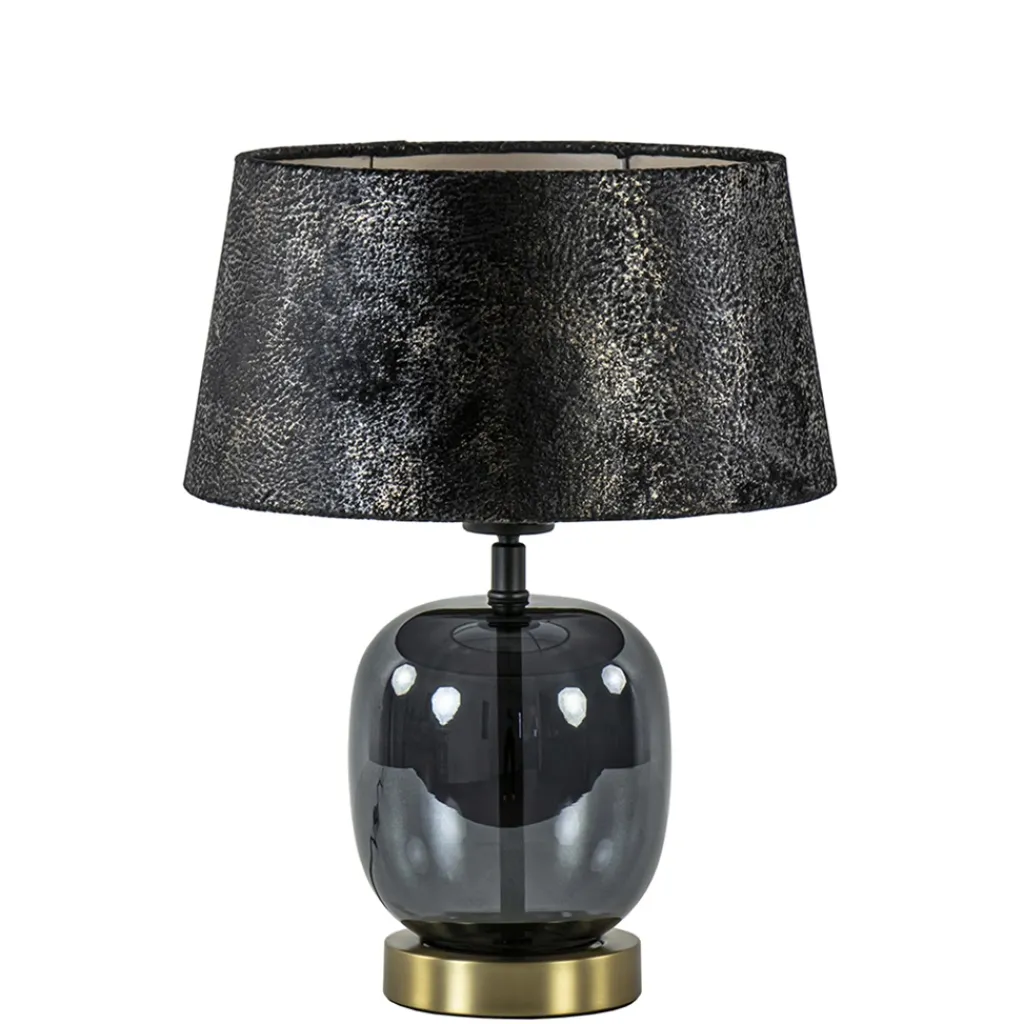 Straluma Chique tafellamp zwart/goud met kap> Schemerlampen|Woonkamerlampen