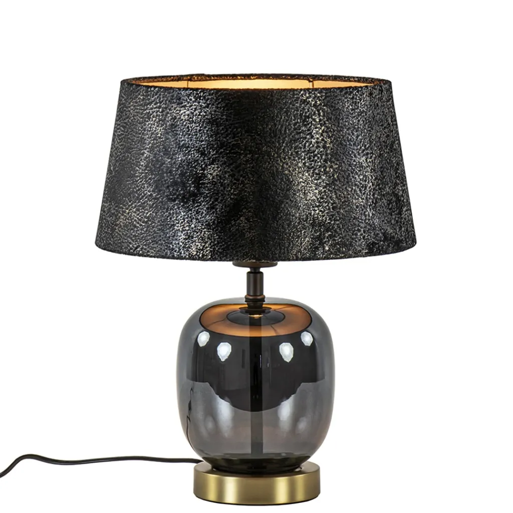 Straluma Chique tafellamp zwart/goud met kap> Schemerlampen|Woonkamerlampen