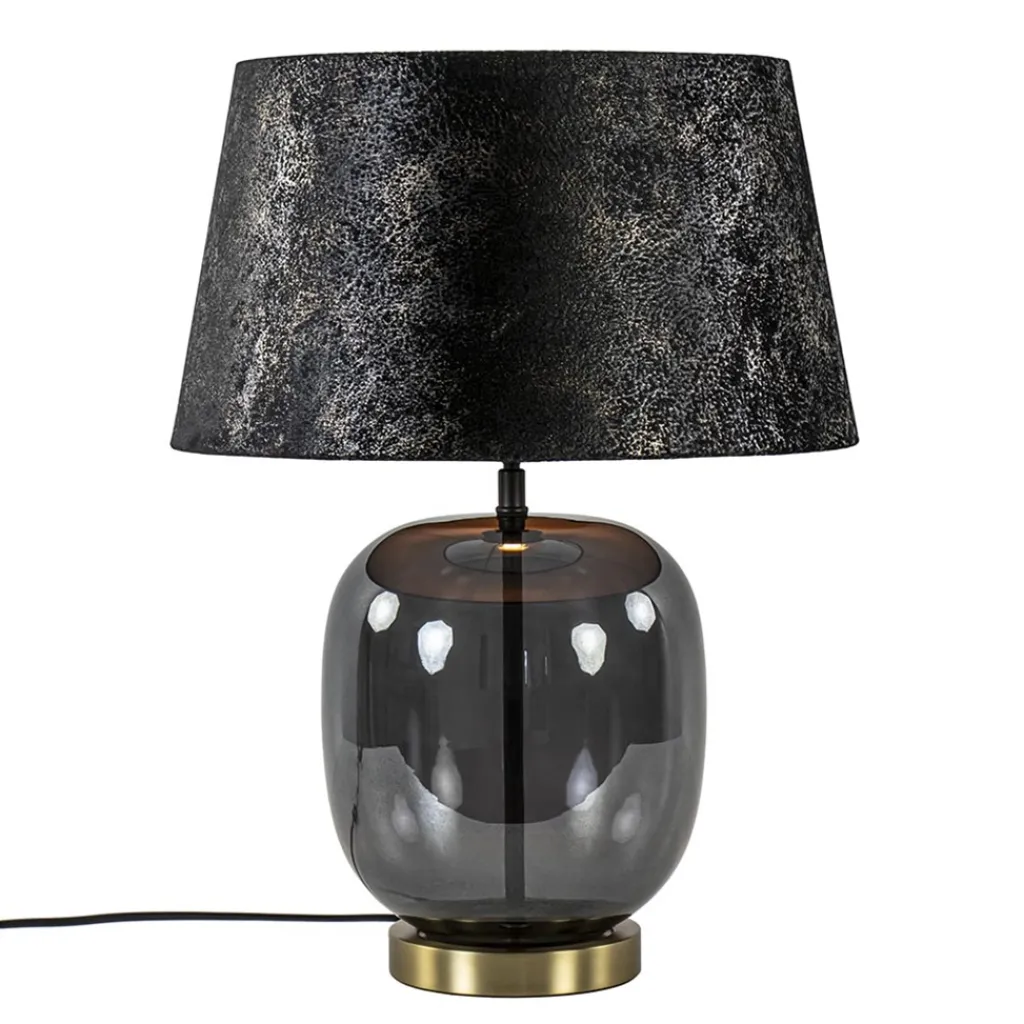 Straluma Chique tafellamp zwart/goud met kap> Tafellampen|Schemerlampen