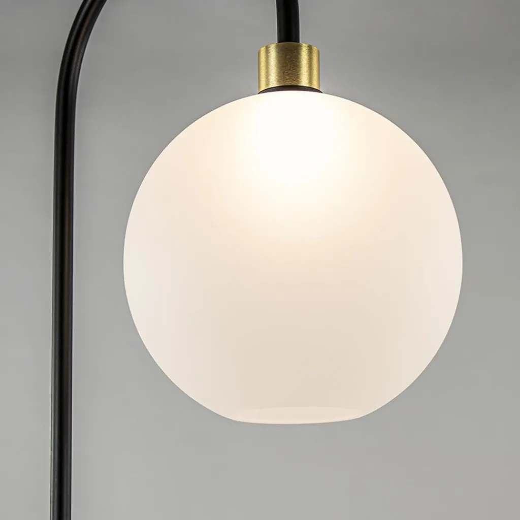 Straluma Chique vloerlamp zwart/goud met opaal glas> Vloerlampen|Luxe Verlichting