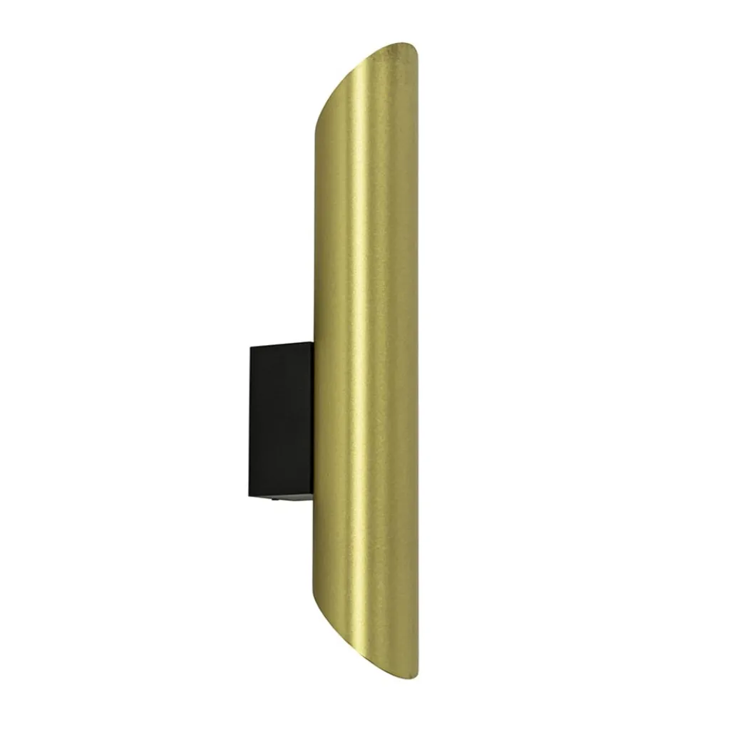 Straluma Chique wandlamp solid brass met zwart up+down> Wandlampen|Luxe Verlichting