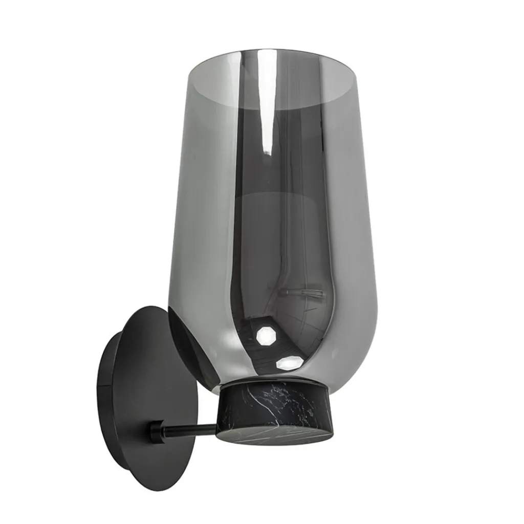 Straluma Chique wandlamp zwart marmer met smoke glas> Wandlampen|Luxe Verlichting
