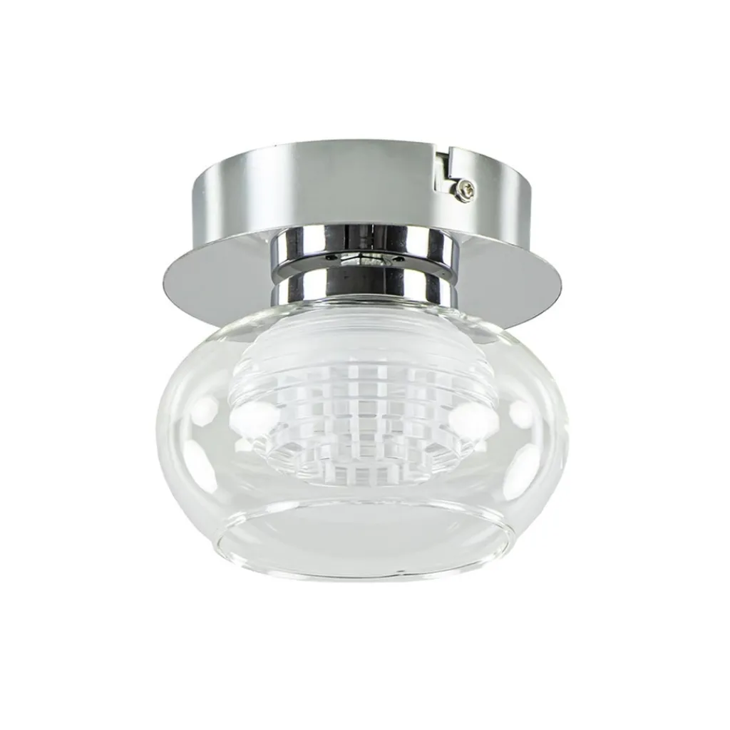 Straluma Chromen plafondlamp met helder glas incl. LED> Plafondlampen|Halverlichting