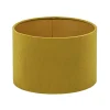 Straluma Cilinder kap fluweel oker geel met goud 25 cm> Tienerkamerlampen|Kinderkamerverlichting