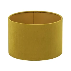 Straluma Cilinder kap fluweel oker geel met goud 25 cm> Tienerkamerlampen|Kinderkamerverlichting