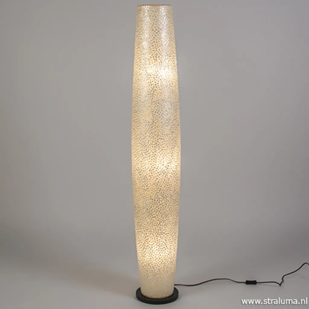 Straluma Decoratieve schelpen vloerlamp zuil> Schelpenlampen|Decoratieve Verlichting