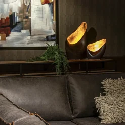 Straluma Decoratieve tafellamp corten brown met goldleaf><noscript><img width=