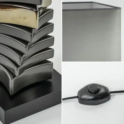 Straluma Decoratieve vloerlamp grijs/goud met vierkante kap><noscript><img width=