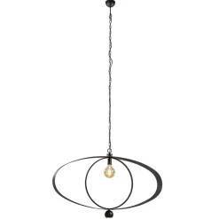 Straluma Design hanglamp textured black ovaal> Hanglampen|Eettafellampen