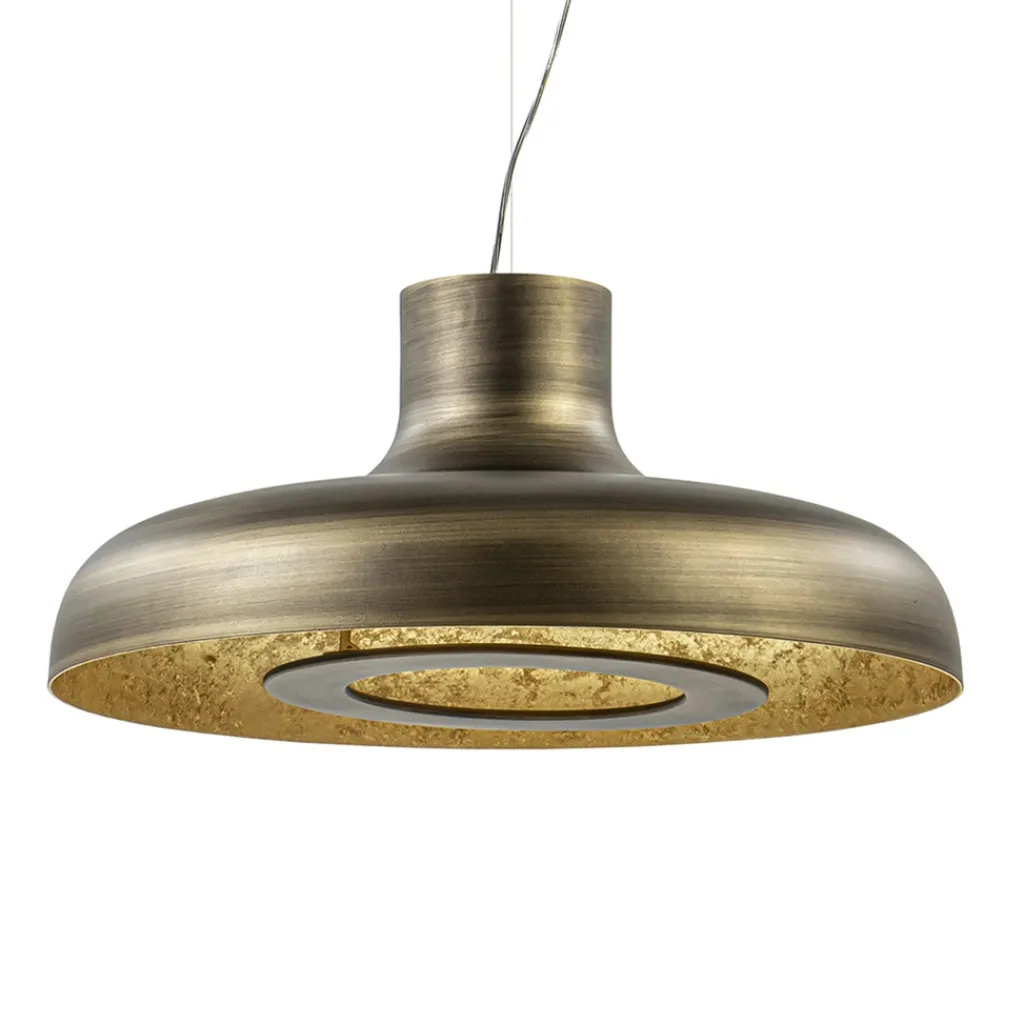 Straluma Design LED hanglamp koepel brushed brons met goldleaf> Hanglampen|Eettafellampen