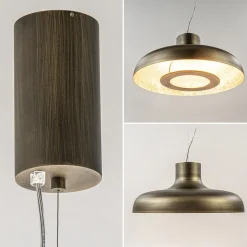 Straluma Design LED hanglamp koepel brushed brons met goldleaf><noscript><img width=