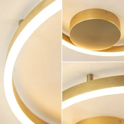 Straluma Design LED plafond/wandlamp ring goud></noscript> Plafondlampen|Wandlampen