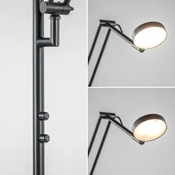 Straluma Design LED uplighter met leesarm zwart geborsteld staal></noscript> Vloerlampen|Leeslampen
