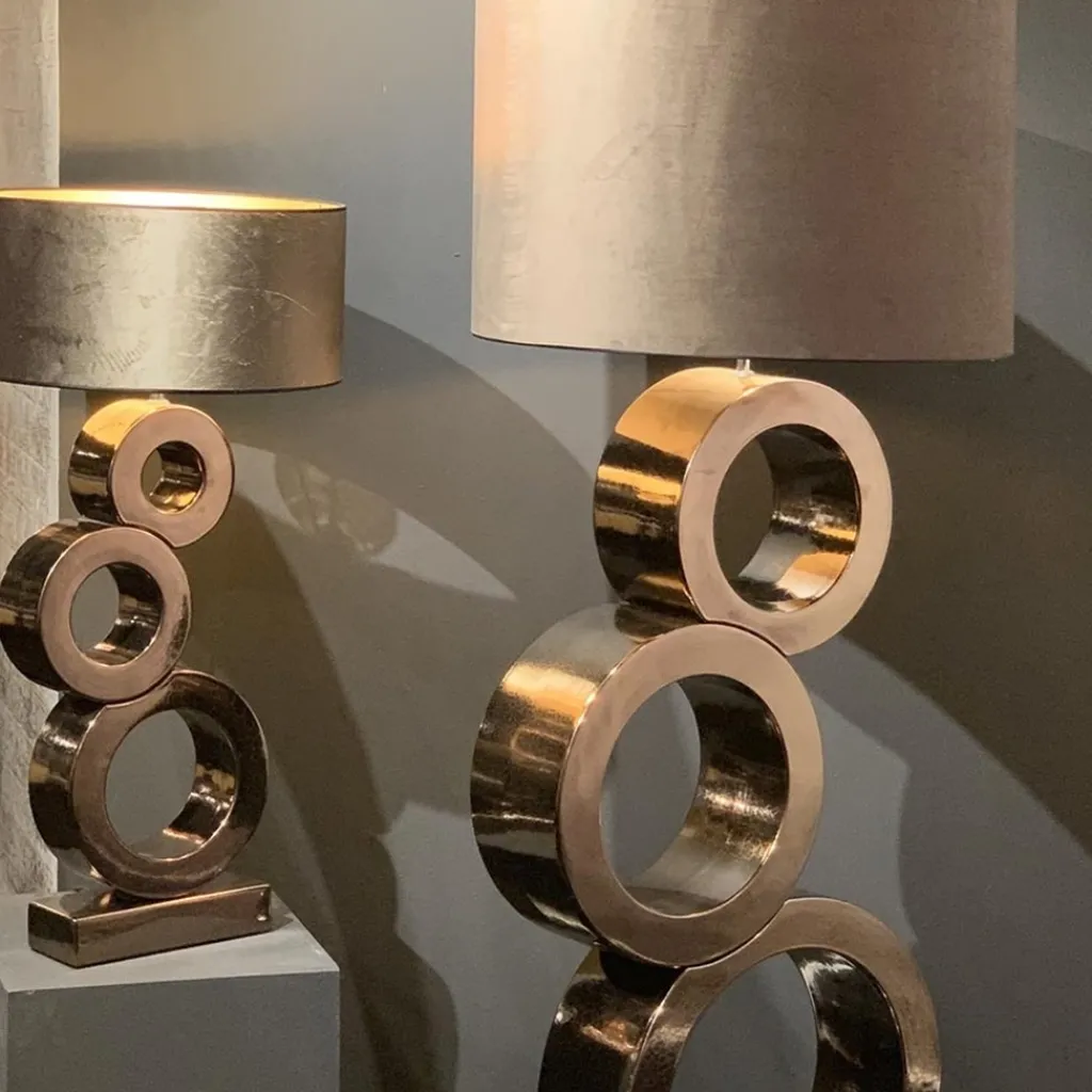 Straluma Design tafellamp Circles brons exclusief kap> Tafellampen|Lampenvoeten