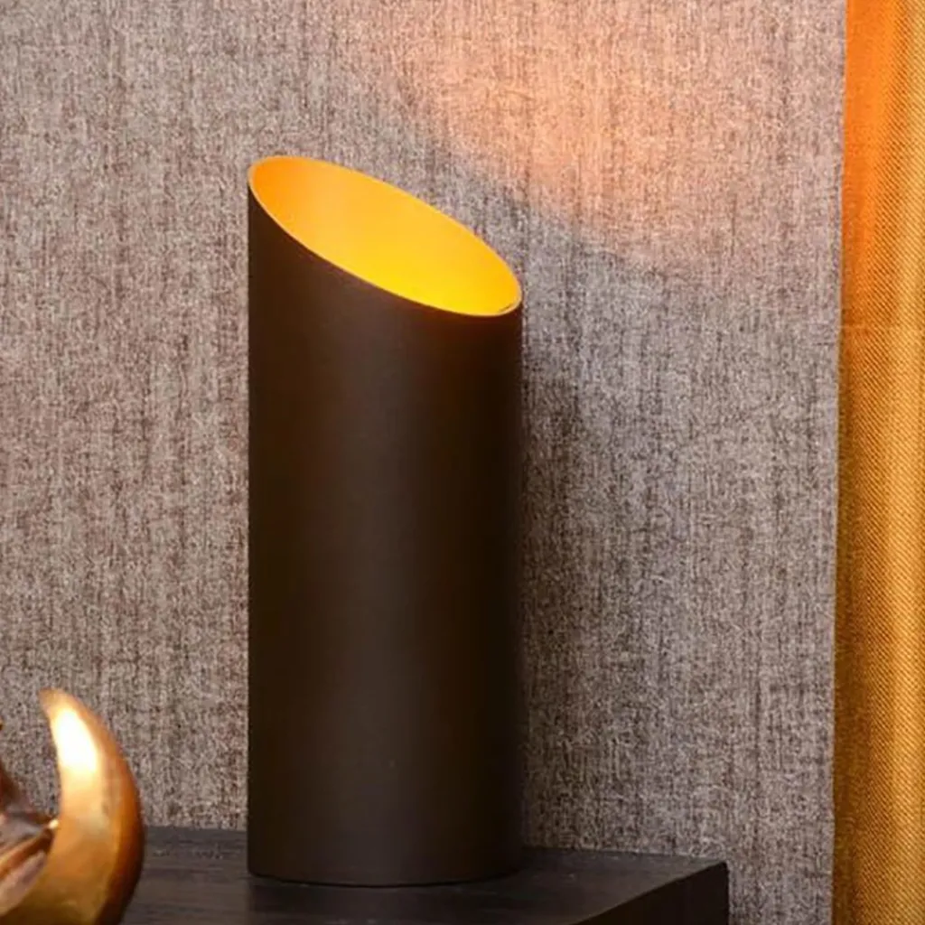 Straluma Design tafellamp uplighter mat zwart met goud> Uplighters|Woonkamerlampen