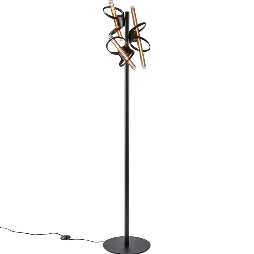 Straluma Design vloerlamp mat zwart metaal inclusief LED> Vloerlampen|LED Vloerlampen