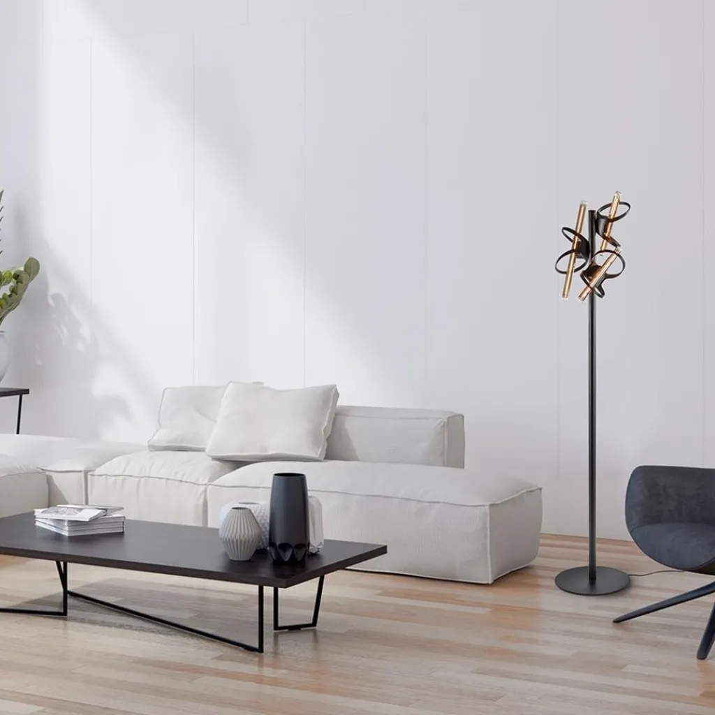 Straluma Design vloerlamp mat zwart metaal inclusief LED> Vloerlampen|LED Vloerlampen