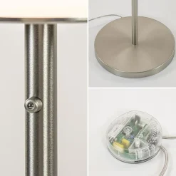Straluma Design vloerlamp nikkel met opaal glas en uplighter><noscript><img width=
