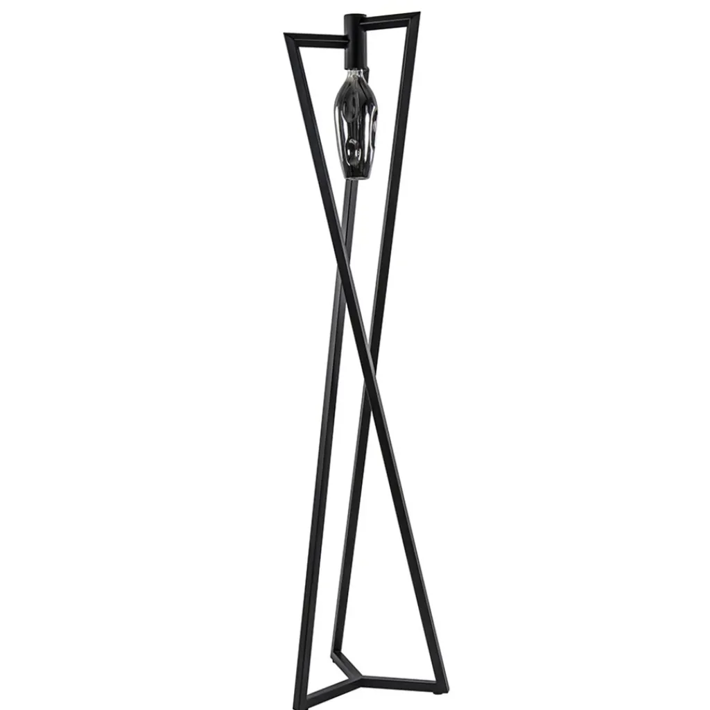 Straluma Design vloerlamp Taranto zwart metaal dimbaar> Vloerlampen|Design Verlichting