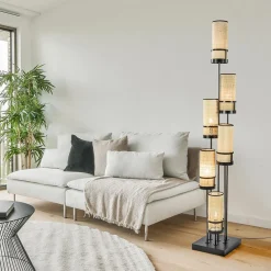 Straluma Design vloerlamp zwart met webbing kappen></noscript> Vloerlampen|Botanische Verlichting