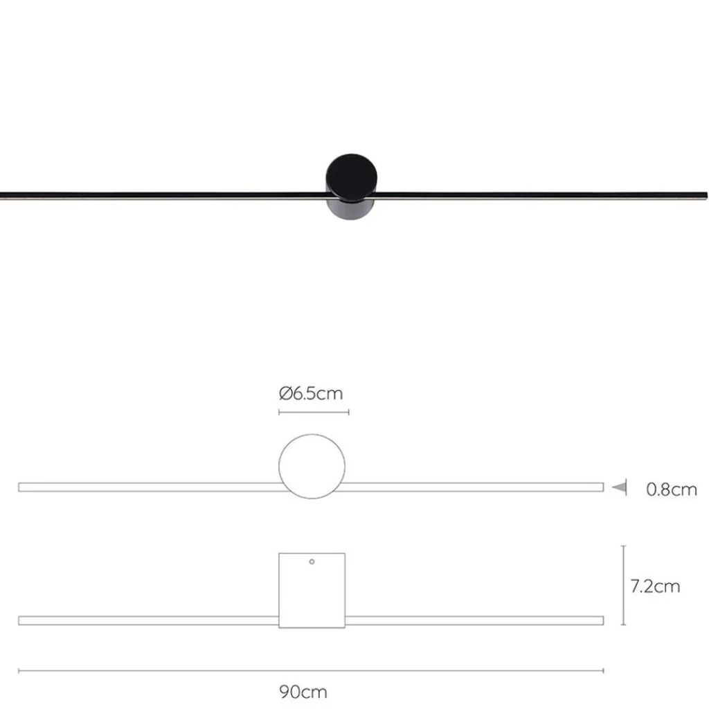 Straluma Design wandlamp badkamer LED zwart 90 cm> Wandlampen|LED Badkamerlampen