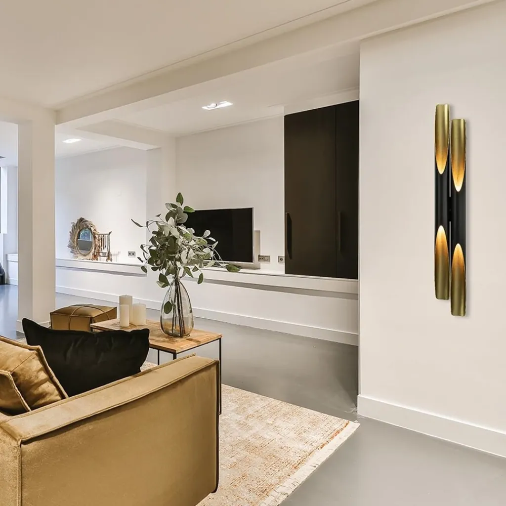 Straluma Design wandlamp Pipes mat zwart met goud> Wandlampen|Design Verlichting