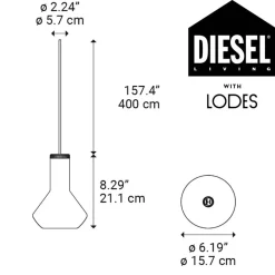 Straluma Diesel Living with Lodes hanglamp Flask A metallic black></noscript> Pendel Lampen|Keukenverlichting