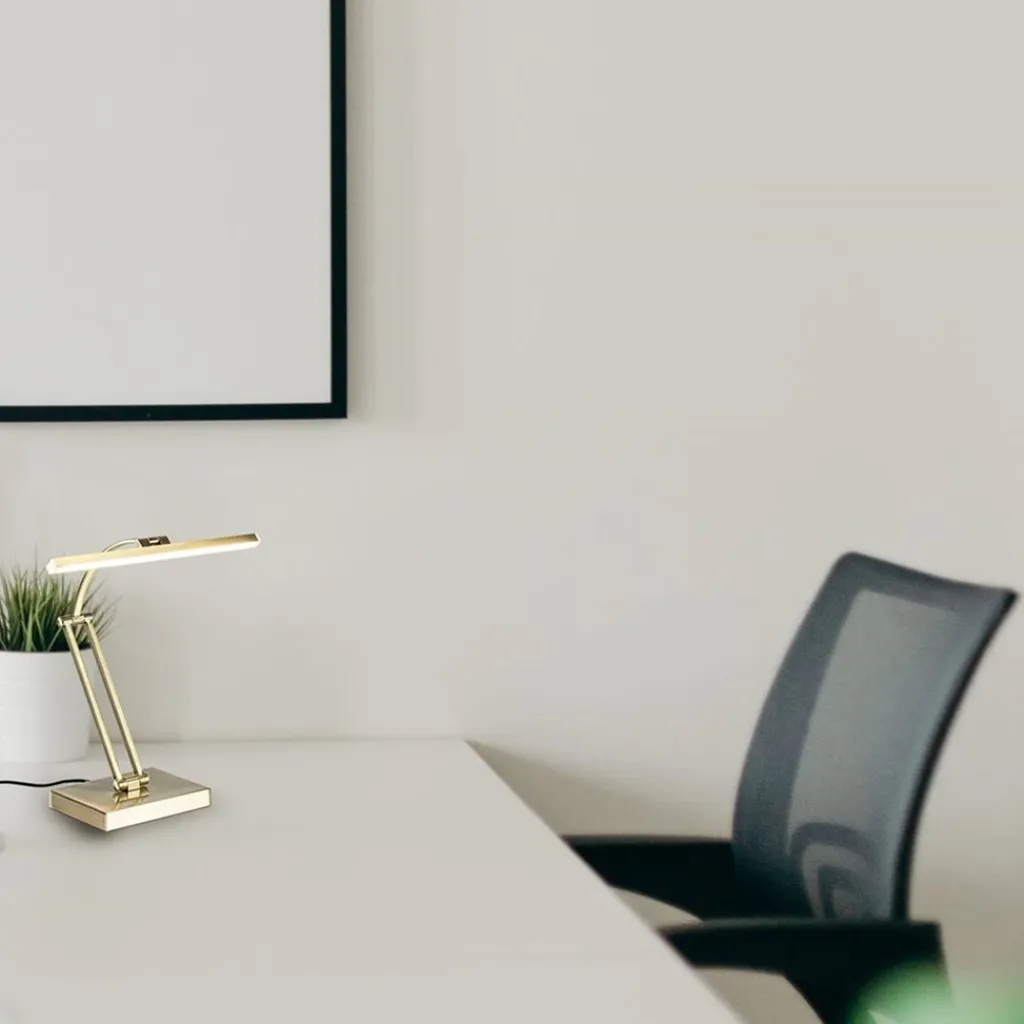 Straluma Dimbare LED bureaulamp brons verstelbaar> Tafellampen|Bureaulampen