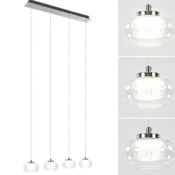 Straluma Dimbare LED hanglamp chroom met helder glas></noscript> Eettafellampen|Hanglampen