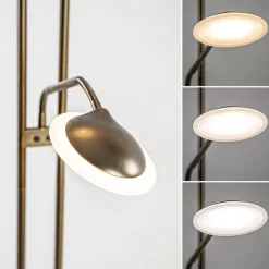 Straluma Dimbare LED uplighter met leeslamp donker brons></noscript> Vloerlampen|Leeslampen