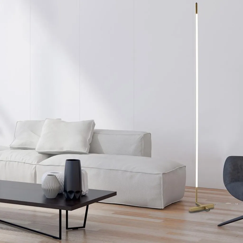 Straluma Dimbare LED vloerlamp met verstelbare kap goud> Vloerlampen|LED Vloerlampen