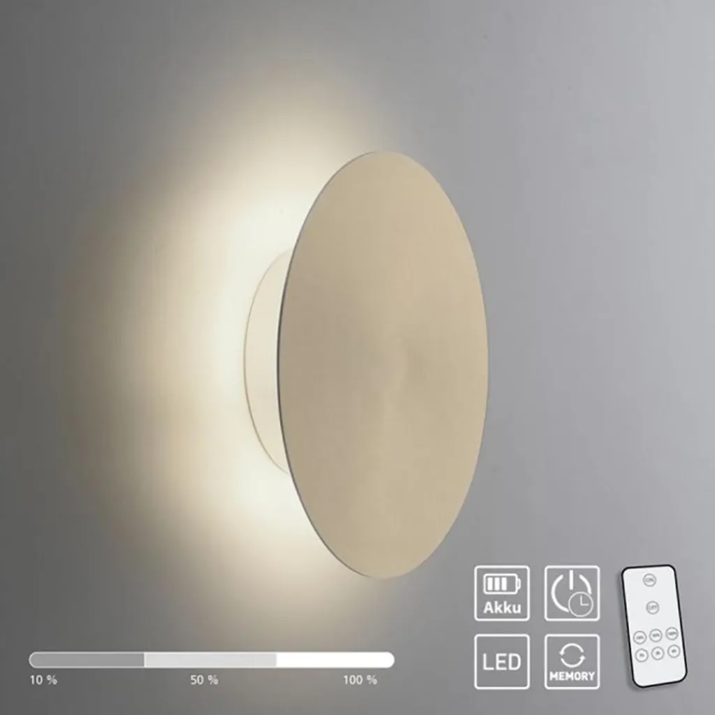 Straluma Dimbare LED wandlamp op accu goud> Wandlampen|Woonkamerlampen