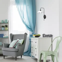 Straluma Dimbare LED wandlamp zwart met witte schotel></noscript> Wandlampen|Woonkamerlampen