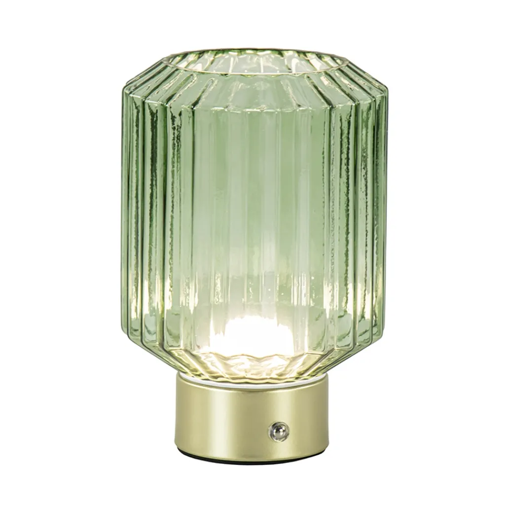 Straluma Dimbare tafellamp op batterij groen/goud> Tafellampen|Tienerkamerlampen