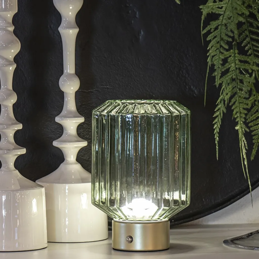 Straluma Dimbare tafellamp op batterij groen/goud> Tafellampen|Tienerkamerlampen