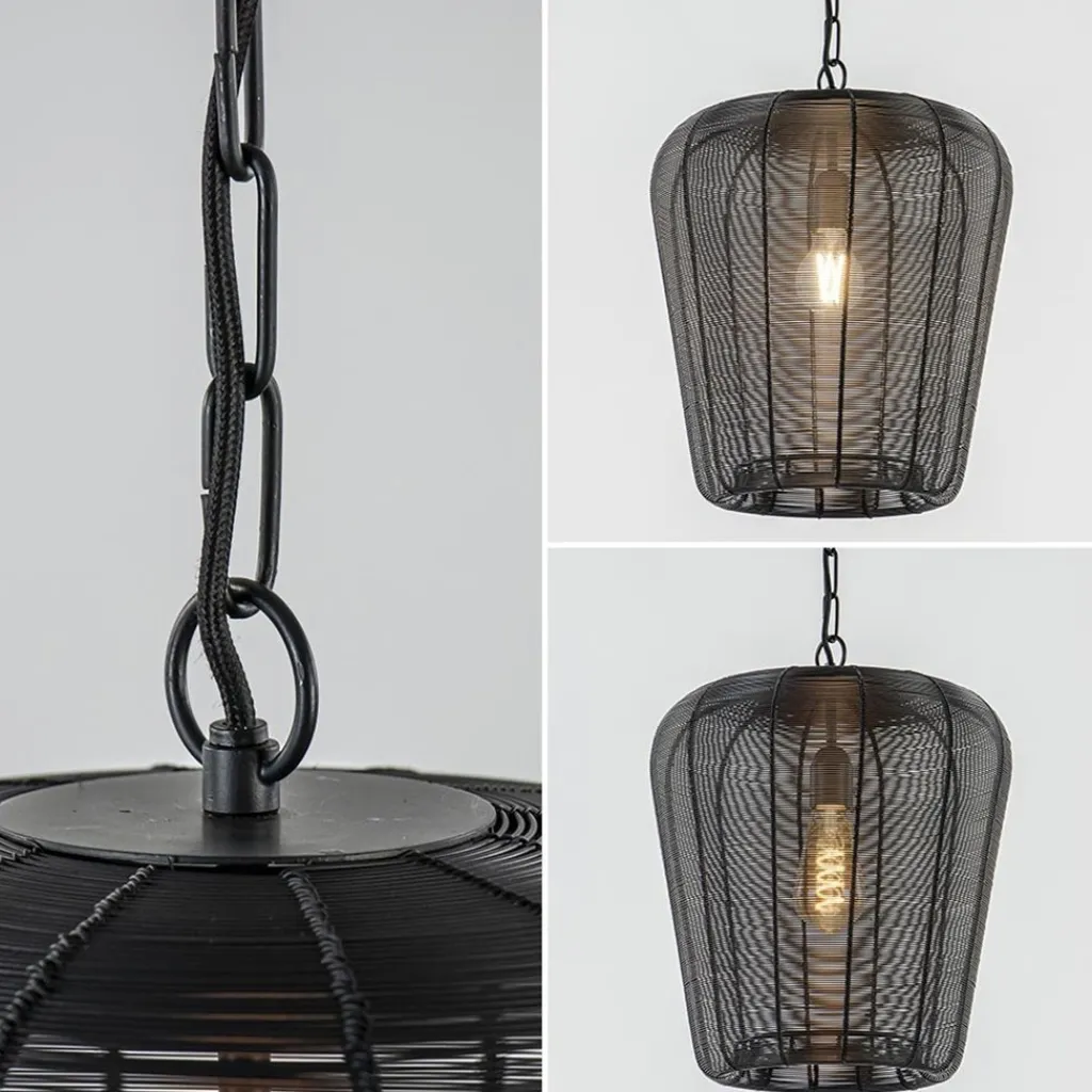 Straluma Draad hanglamp Adeta mat zwart Ø31 cm> Hanglampen|Draadlampen