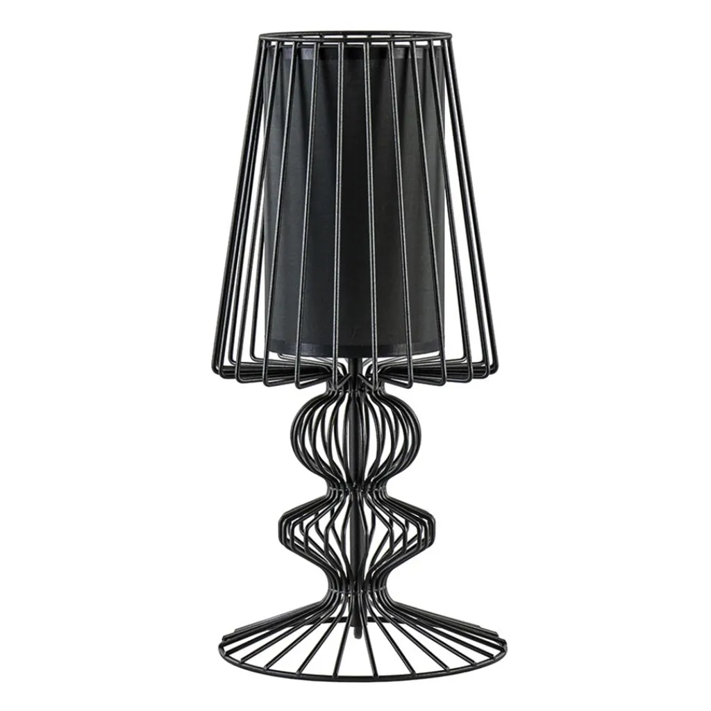 Straluma Draad tafellamp zwart met cilinder kap> Tafellampen|Draadlampen