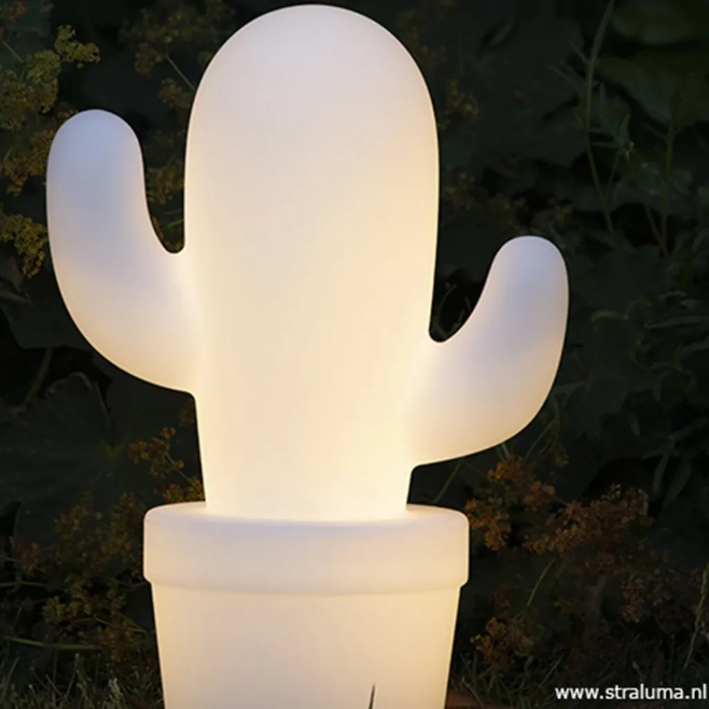Straluma Draadloze LED tafellamp cactus wit> Tafellampen|Buitenlampen