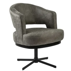 Straluma Draaibare armstoel bull-leder met return-system> Fauteuils