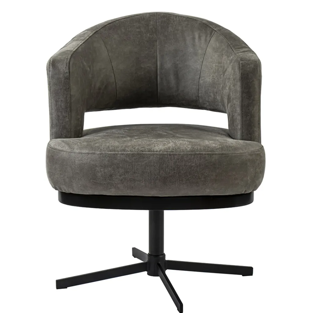 Straluma Draaibare armstoel bull-leder met return-system> Fauteuils