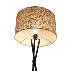Straluma Driepoot schelpen vloerlamp zwart met bruin en goud><noscript><img width=