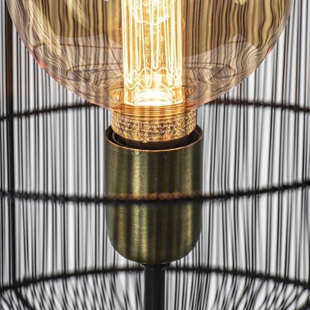 Straluma Driepoot vloerlamp Gruaro zwart met brons> Driepoot lampen|Draadlampen