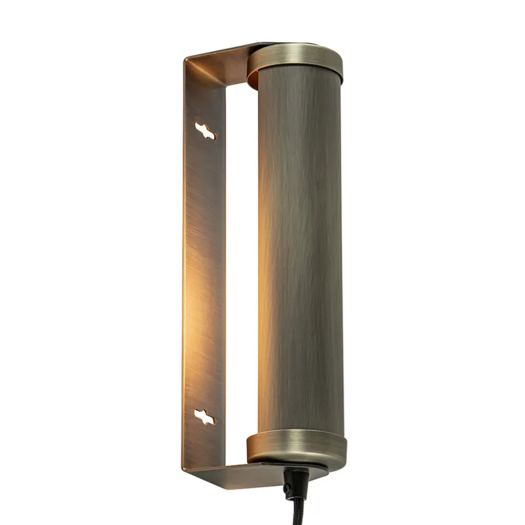 Straluma E14 wandlamp mat antiek brass met snoer> Wandlampen|Klassieke Verlichting