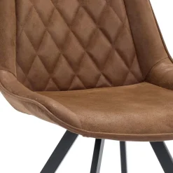 Straluma Eetkamerstoel microleder Bull camel met zwarte poot></noscript> Eetkamerstoelen