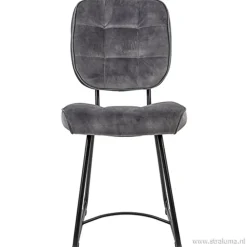 Straluma Eetkamerstoel velours grijs met zwart> Eetkamerstoelen