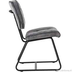Straluma Eetkamerstoel velours grijs met zwart></noscript> Eetkamerstoelen